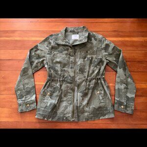 Old Navy Camo Camouflage Utility Full Zip Jacket Sz S